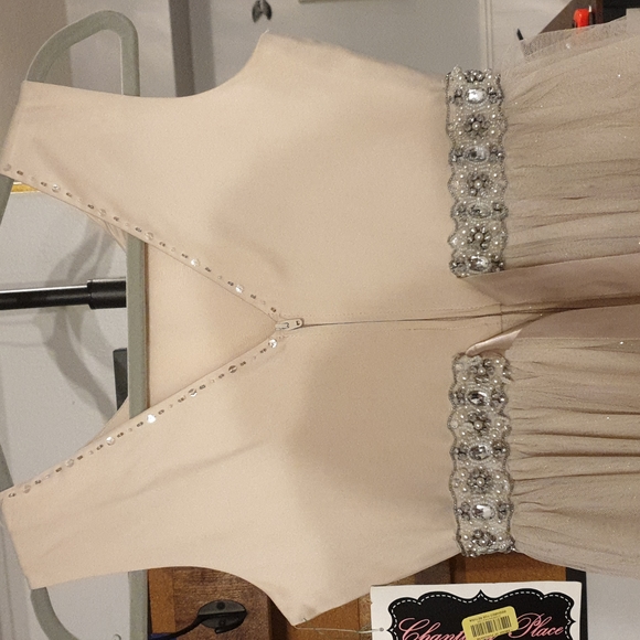 Chantilly Place Big Girls 14 Beaded-Waist Wire-Hem Long Dress wedding  dress - Picture 12 of 16